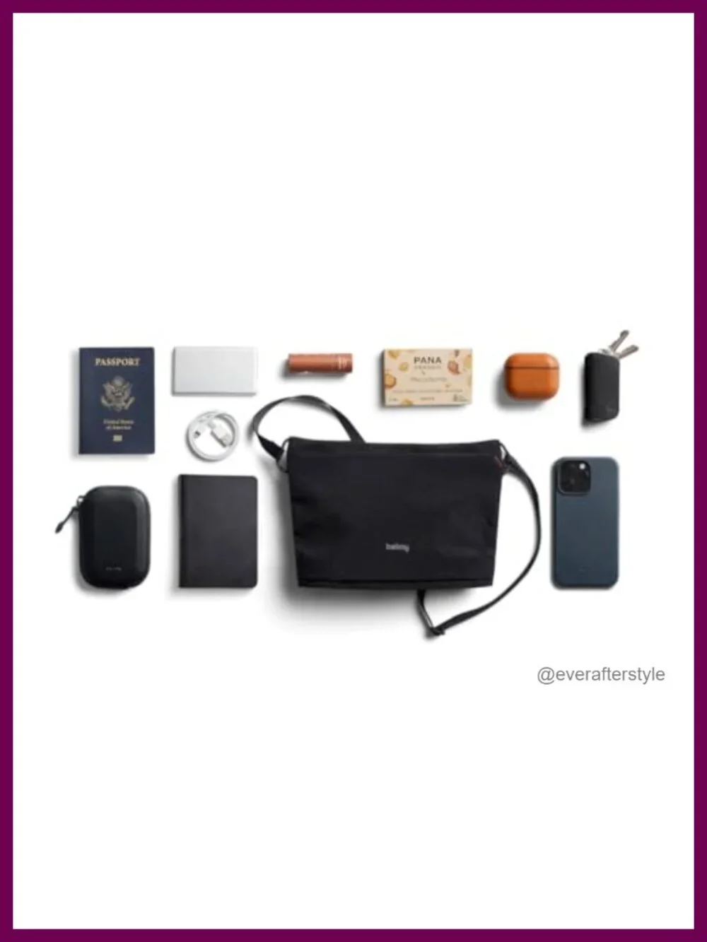 Nylon Crossbody Travel Pouch with Adjustable Strap, Water-Resistant Sling Bag